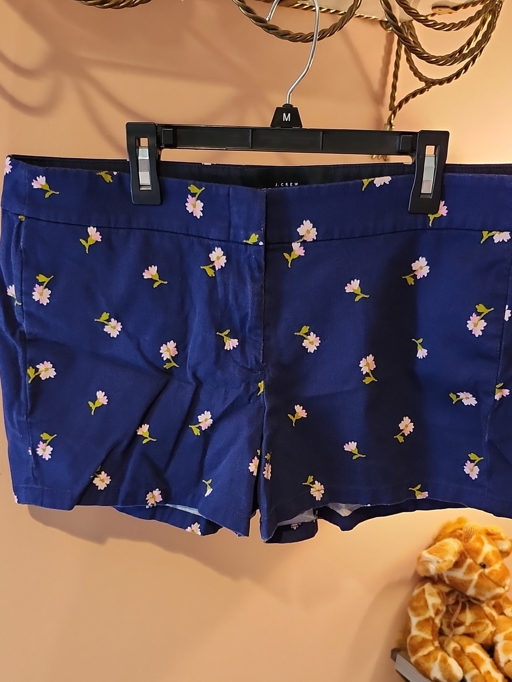 J. Crew Navy Floral Cotton Blend Women's Shorts